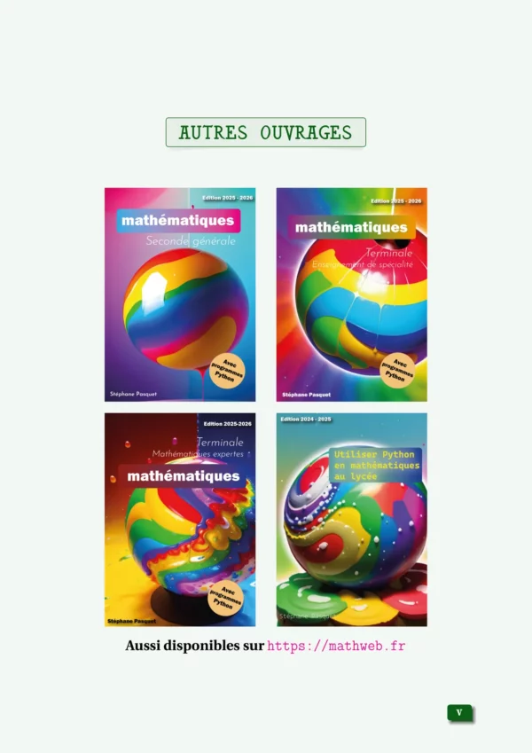 Cours et exercices corrigés de mathématiques en PDF, 1ère Spé Maths