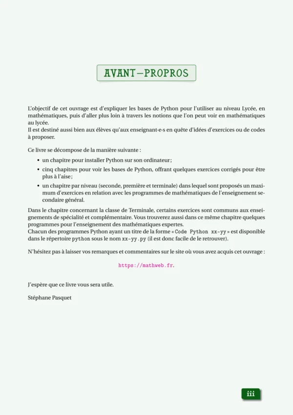 Python appliqué aux mathématiques en Lycée