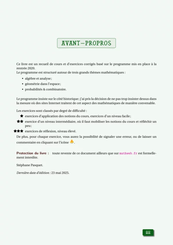 Cours et exercices corrigés de mathématiques en PDF, Terminale spé