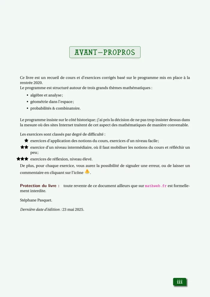 Cours et exercices corrigés de mathématiques en PDF, Terminale spé