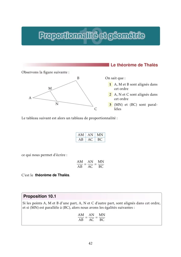 La proportionnalité au collège