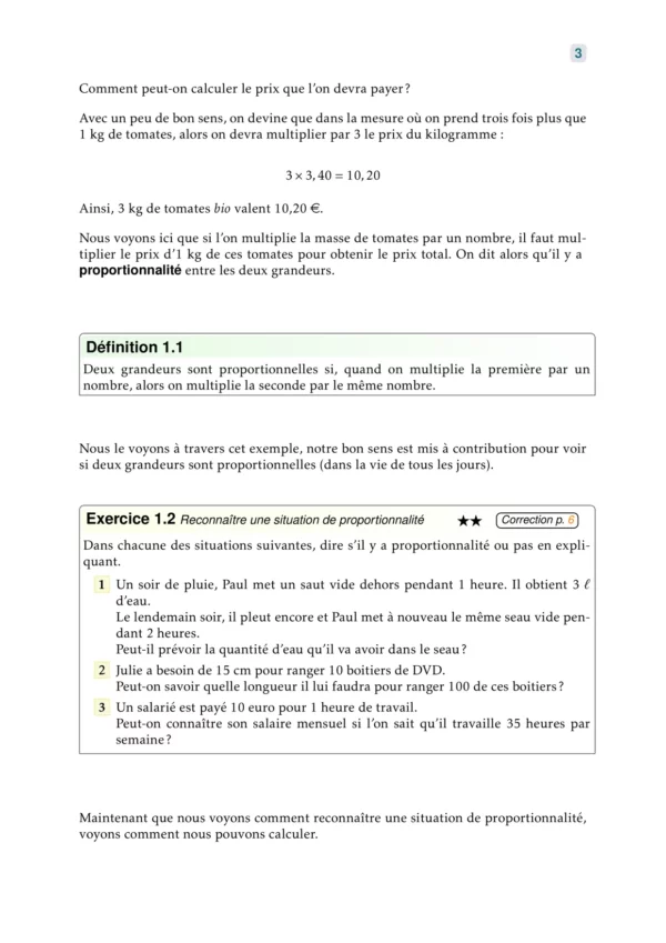 La proportionnalité au collège