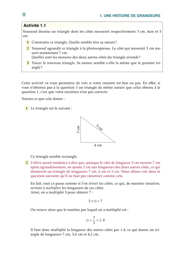 La proportionnalité au collège