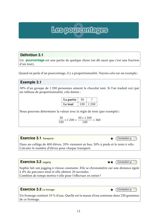 La proportionnalité au collège