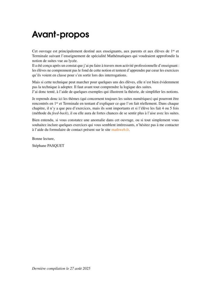 Comprendre les suites au lycée 2025