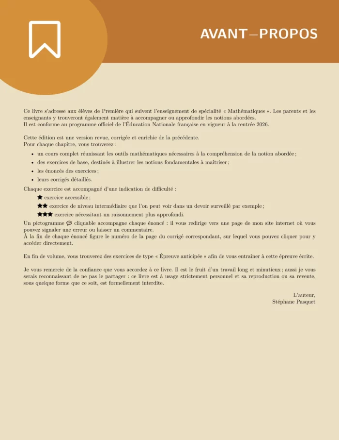 1ere-spe-2 Cours et exercices corrigés de mathématiques en PDF, 1ère Spé Maths