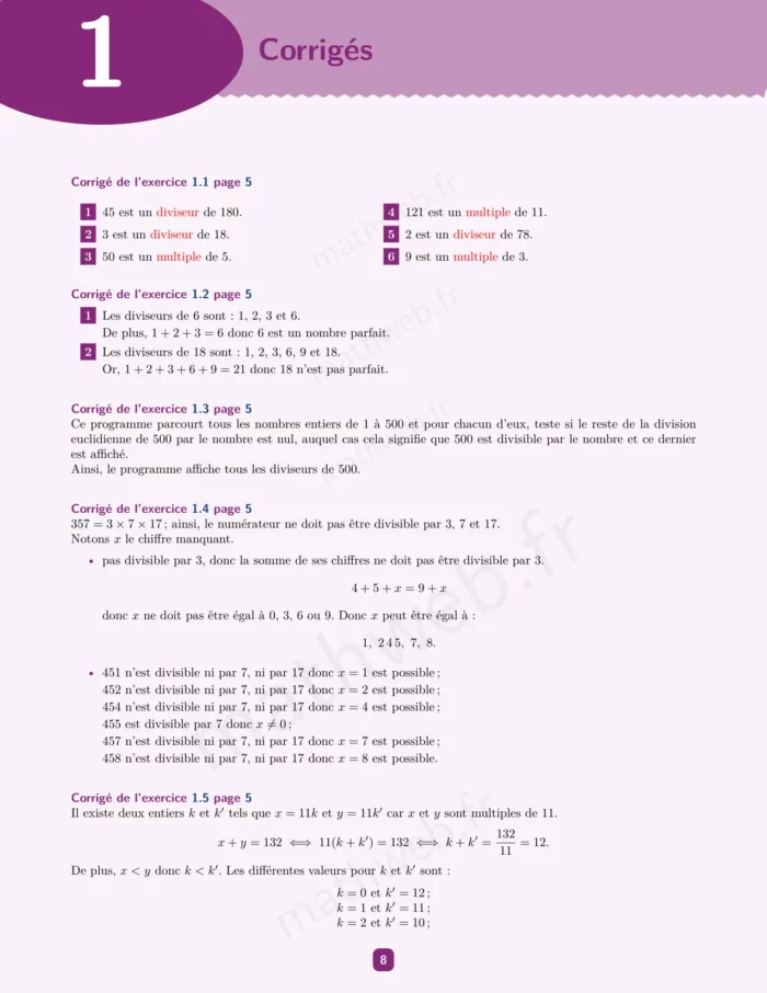 seconde-7 Cours et exercices corrigés de mathématiques en PDF, Seconde générale