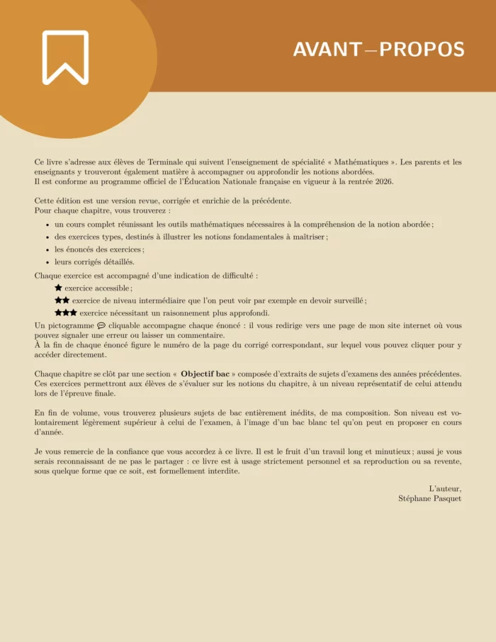 Cours et exercices corrigés de mathématiques en PDF, Terminale spé