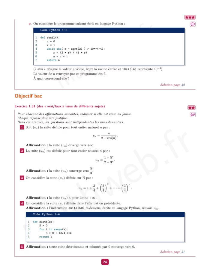 Cours et exercices corrigés de mathématiques en PDF, Terminale spé