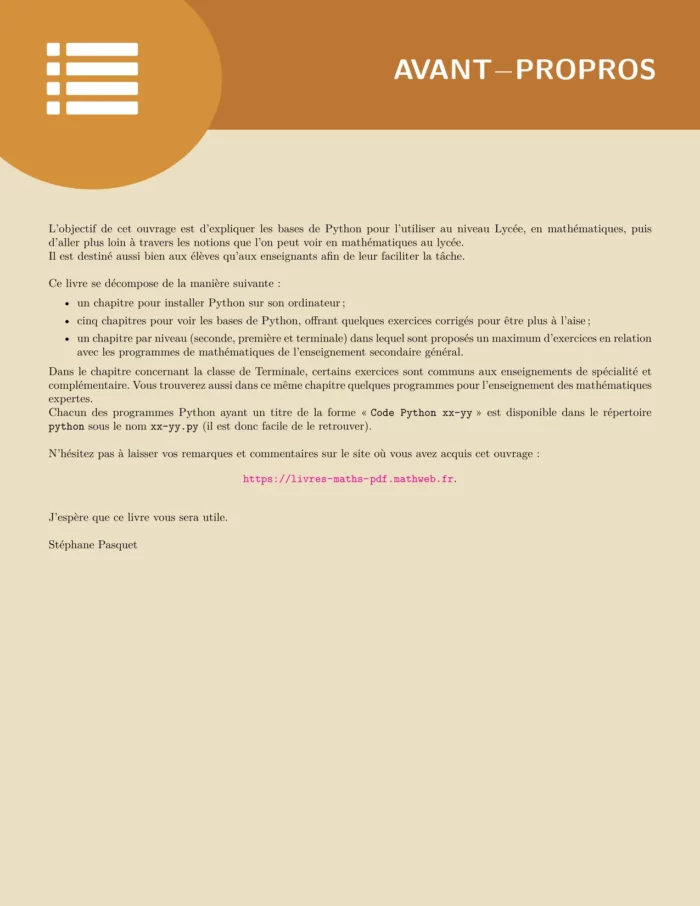 python-3 Python appliqué aux mathématiques en Lycée